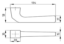 Drücker mit Springsystem auf Schild