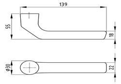 Drücker mit Springsystem auf Rosette