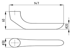 Drücker mit Springsystem auf Schild